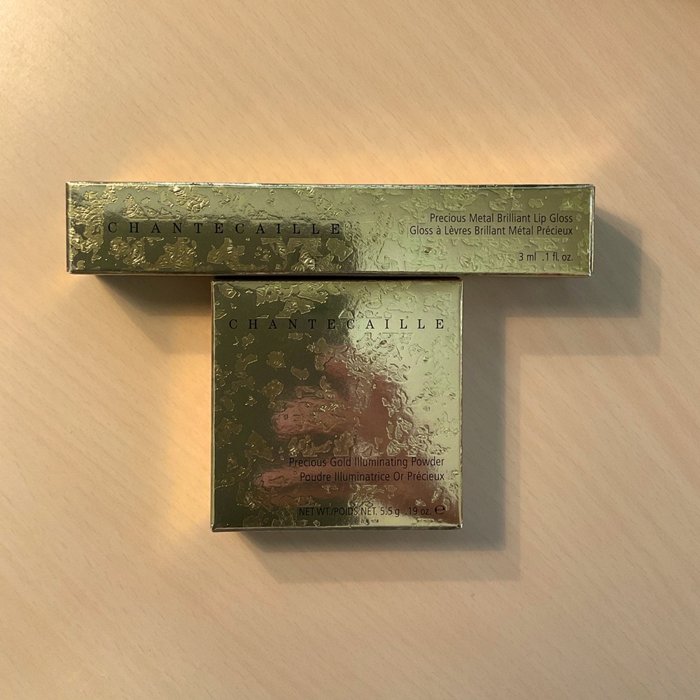 New Chantecaille illuminating powder AND lip gloss in Blithe.